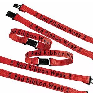 84 Red Ribbon Week Friendship Bracelets Plastic Clasp 8" Drug Free Awareness
